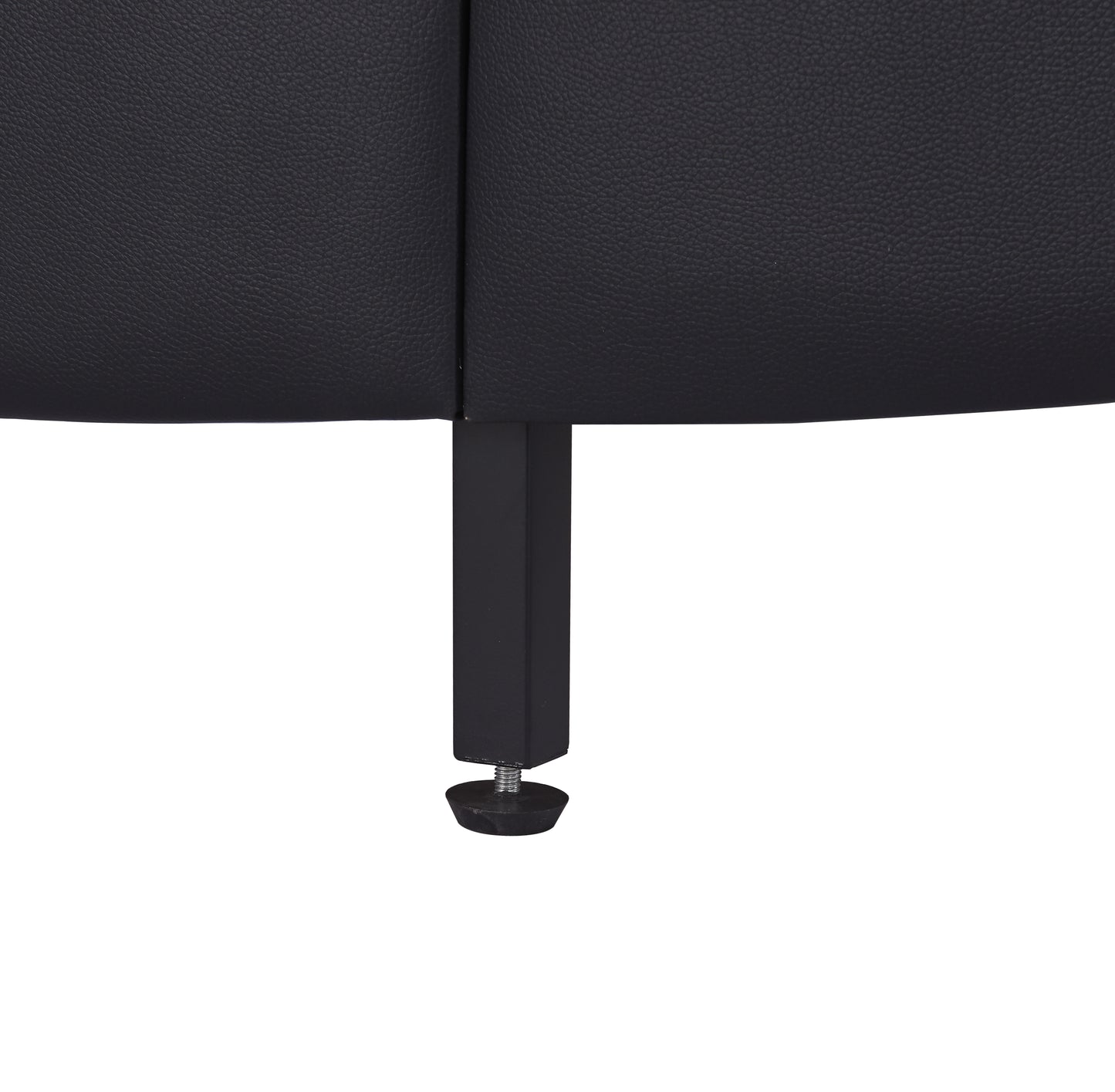 Polsterbett 140*200cm Kunstlederbett mit LED-Lichtbettgestell mit Lattenrosten Schwarz
