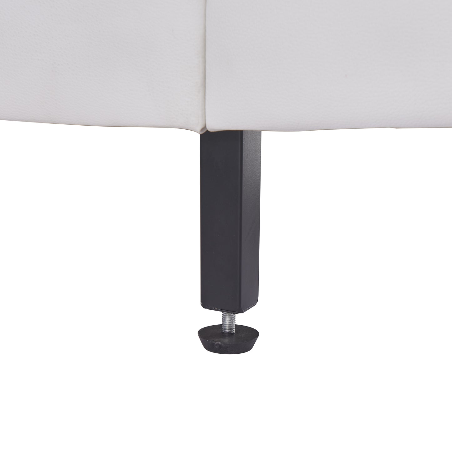Polsterbett 140*200cm Kunstlederbett mit LED-Lichtbettgestell mit Lattenrosten Schwarz