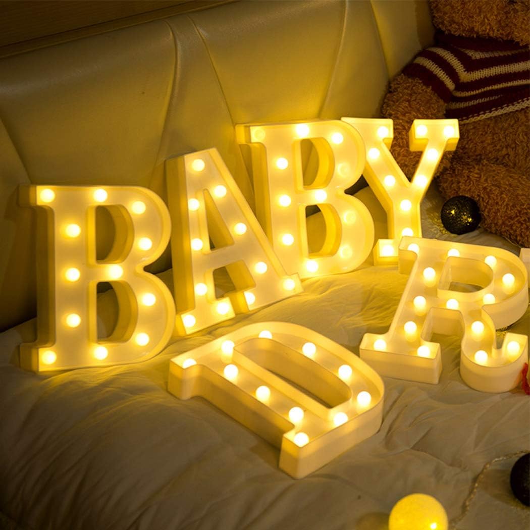 Set Sail Lettres Lumineuses Alphabet Lumineux Lampe LED Lettre Lumières Lettre Deco Opérateur à Piles pour Réceptions Partie Mariage Maison Bar Décoration (A)