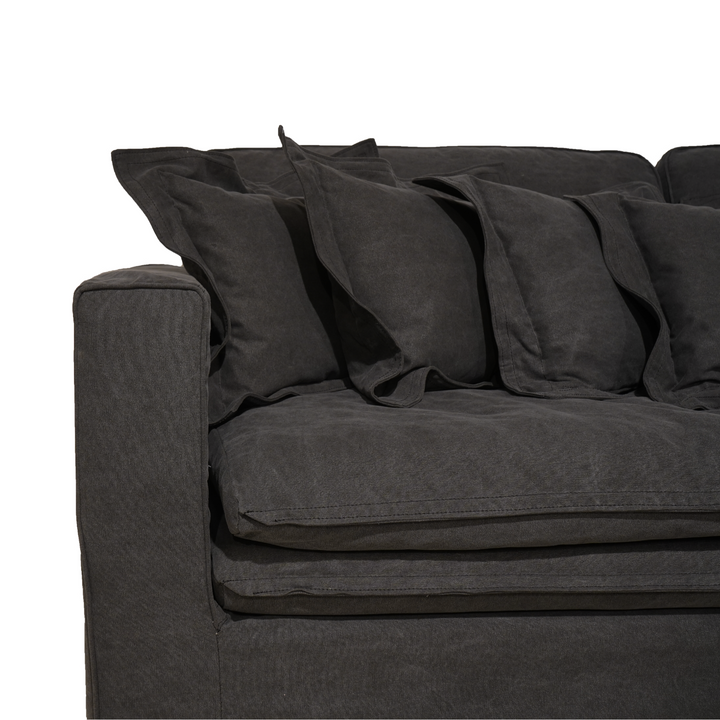 Santa Monica Vintage Charcoal Slipcover 4pc Sectional