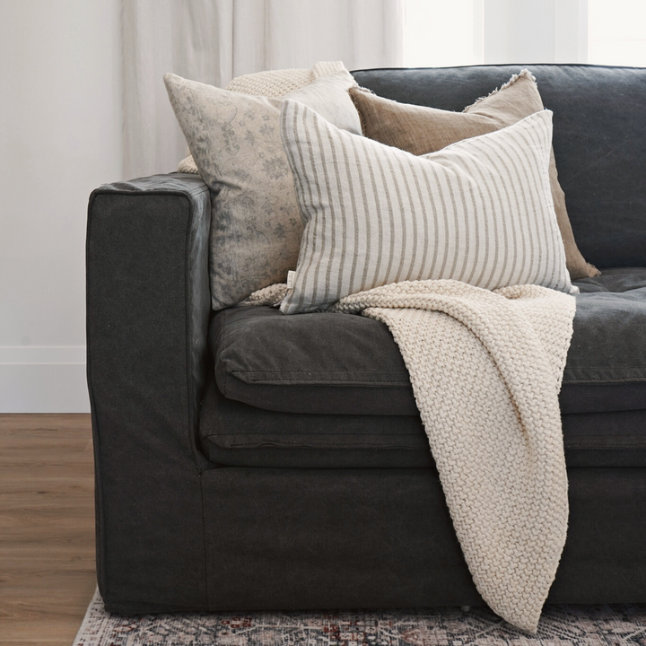 Santa Monica Vintage Charcoal Slipcover 4pc Sectional
