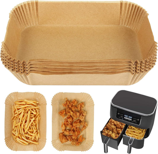 YM Internet 110pc Air Fryer Liners for Ninja Dual, Accessories, Disposable Square fryer Parchment Paper Liner, Compatible with AF300UK AF400UK, Salter and Other Dual Zone