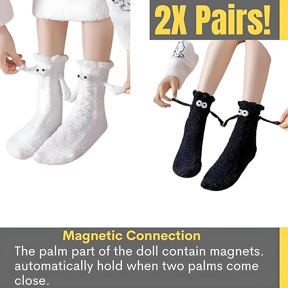 YM Internet Magnetic Socks 2 Pairs, Friendship Socks, Gifts for Men and Women, Funny Magnet Socks, gift for her, gift for women, gifts for women Novelty Socks