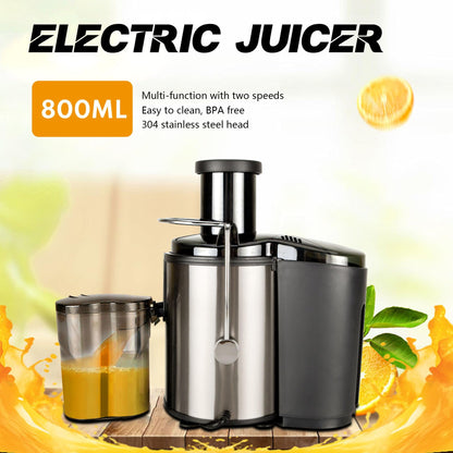 Beainbox Juicer Machine, 800W Electric Juice Extractor with 1500ml Juice Cup for Whole Fruit and Vegetable, Black