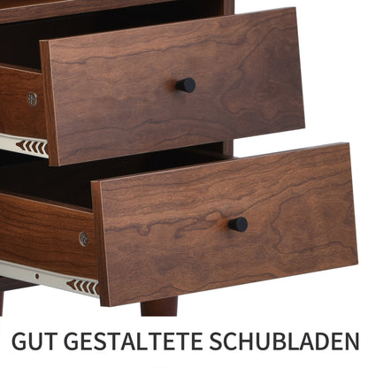 Sideboard Mit Rattan Einsatz, Breite 130 cm, mit drei Türen und zwei unregelmäßigen Schubladen 130*75.5*40 cm