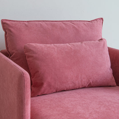 Modern fabric accent armchair,upholstered single sofa chair,Pink Cotton Linen---30.7"