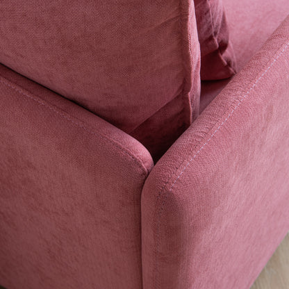 Modern fabric accent armchair,upholstered single sofa chair,Pink Cotton Linen---30.7"