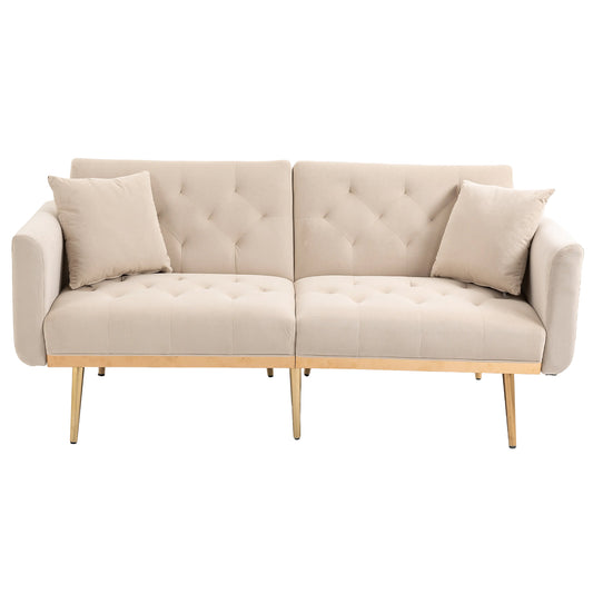 Velvet Sofa , Accent sofa .loveseat sofa with metal feet