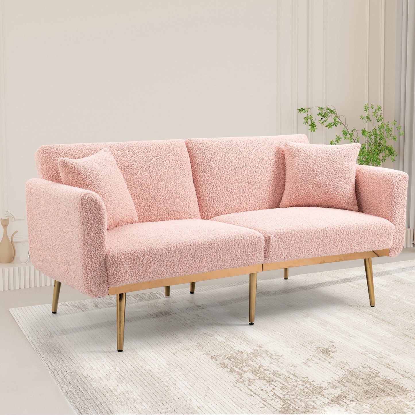 COOLMORE Velvet Sofa , Accent sofa .loveseat sofa with metal feet