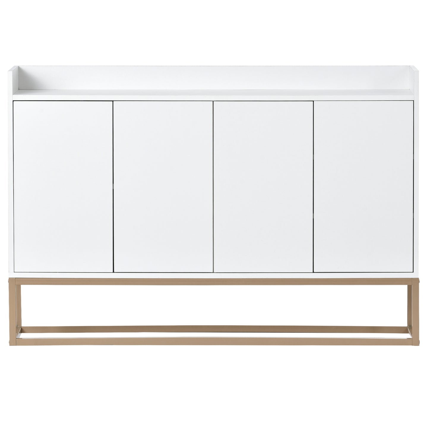 Modernes Sideboard im minimalistischen Stil 4-türiger griffloser Buffetschrank für Esszimmer, Wohnzimmer, Küche (Schwarz)