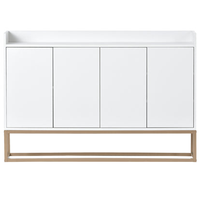 Modernes Sideboard im minimalistischen Stil 4-türiger griffloser Buffetschrank für Esszimmer, Wohnzimmer, Küche (Schwarz)