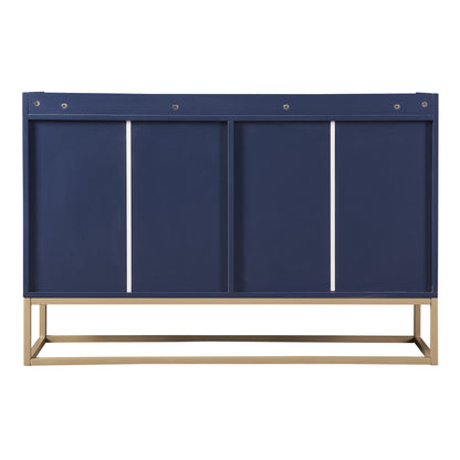 Modernes Sideboard im minimalistischen Stil 4-türiger griffloser Buffetschrank für Esszimmer, Wohnzimmer, Küche (Schwarz)