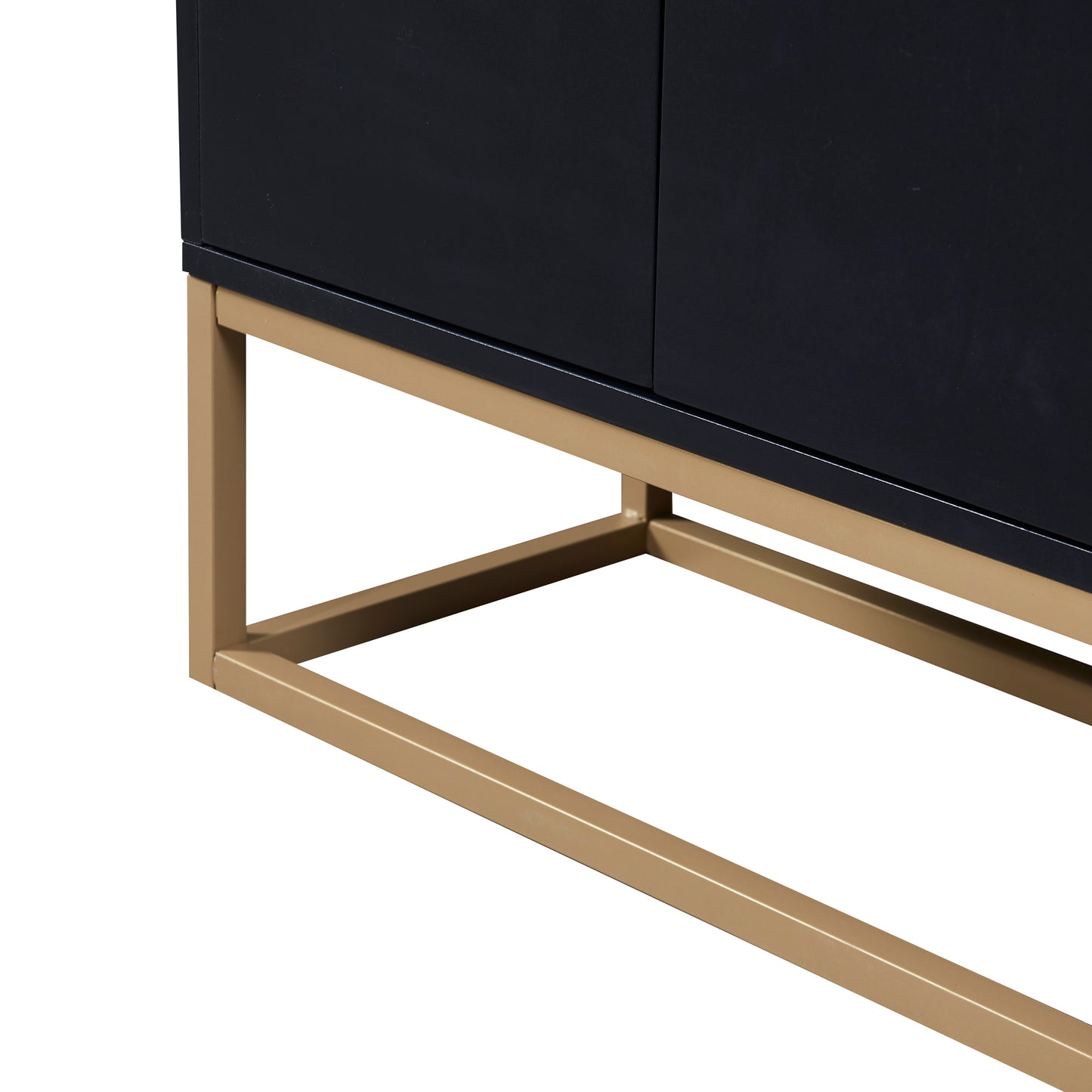 Modernes Sideboard im minimalistischen Stil 4-türiger griffloser Buffetschrank für Esszimmer, Wohnzimmer, Küche (Schwarz)