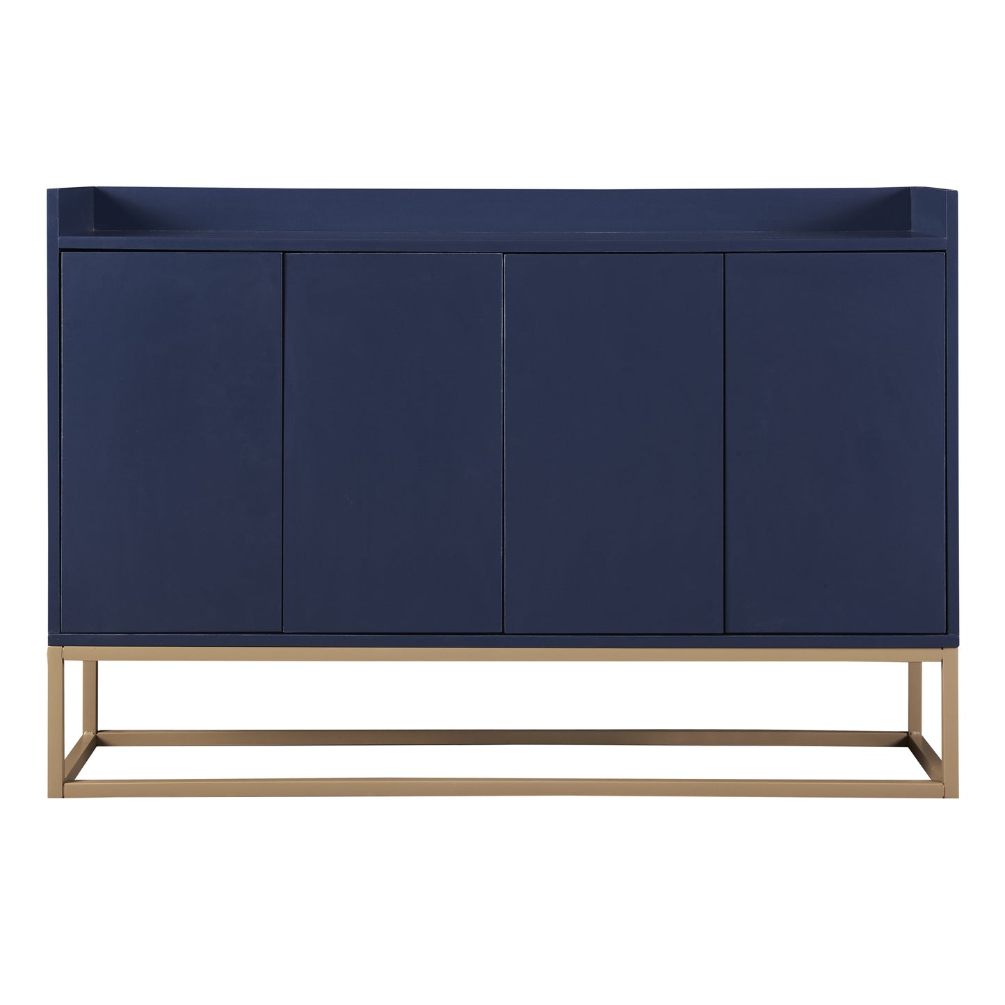 Modernes Sideboard im minimalistischen Stil 4-türiger griffloser Buffetschrank für Esszimmer, Wohnzimmer, Küche (Schwarz)