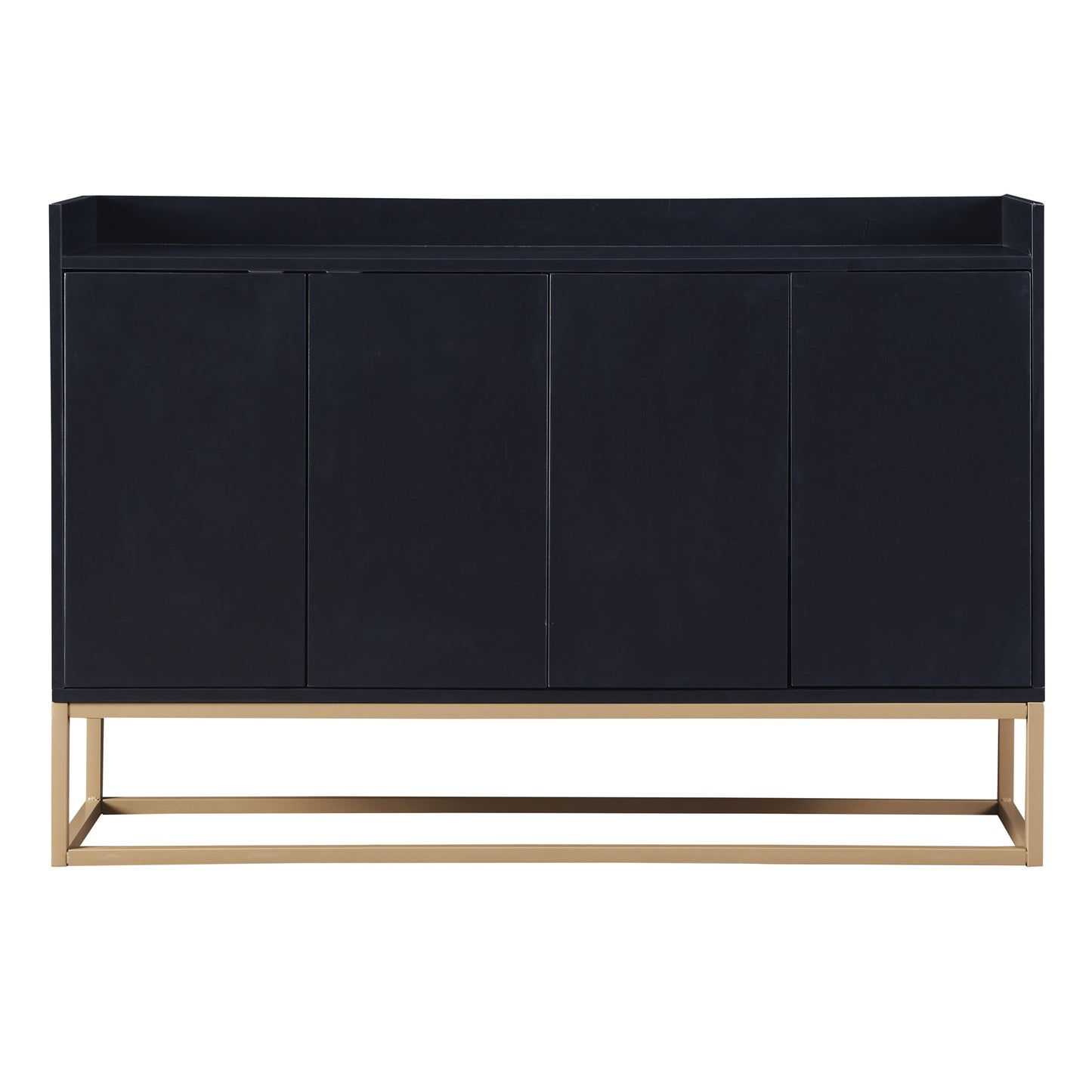 Modernes Sideboard im minimalistischen Stil 4-türiger griffloser Buffetschrank für Esszimmer, Wohnzimmer, Küche (Schwarz)