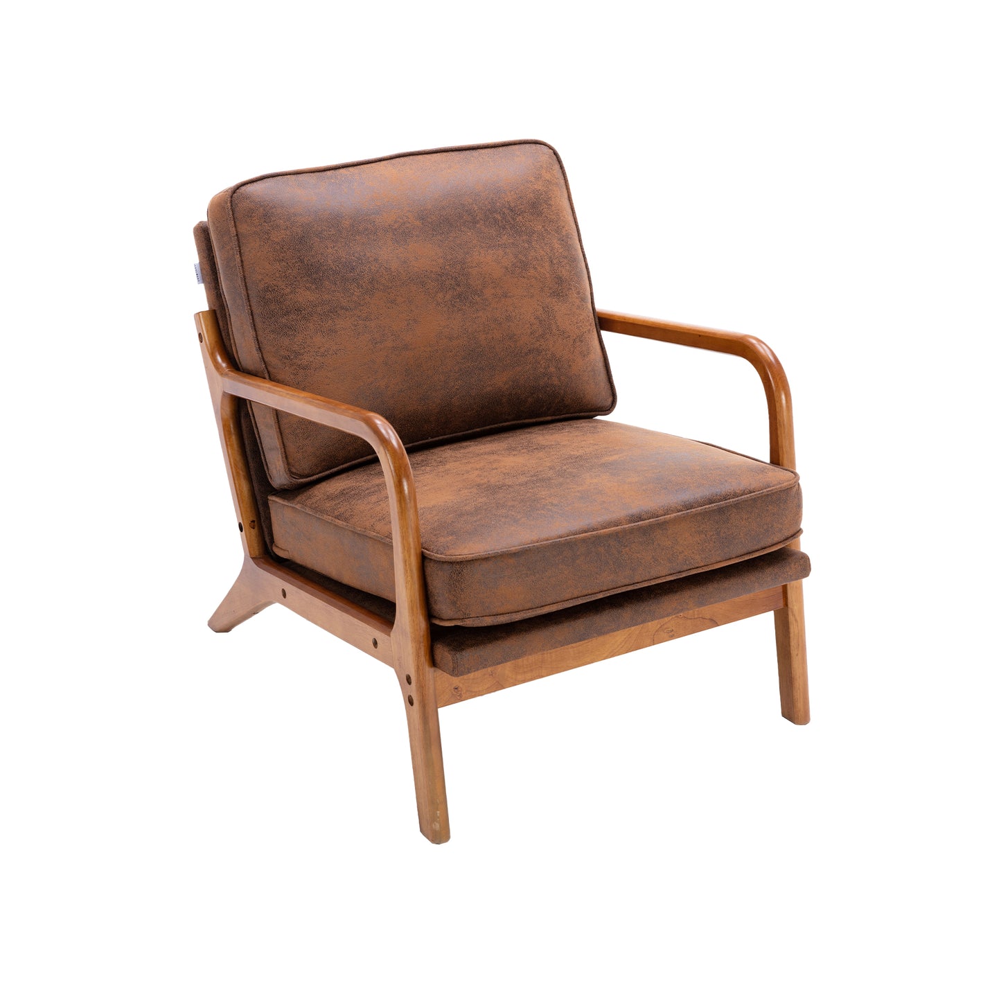 COOLMORE Wood Frame Armchair, Modern Accent Chair Lounge Chair for Living Room