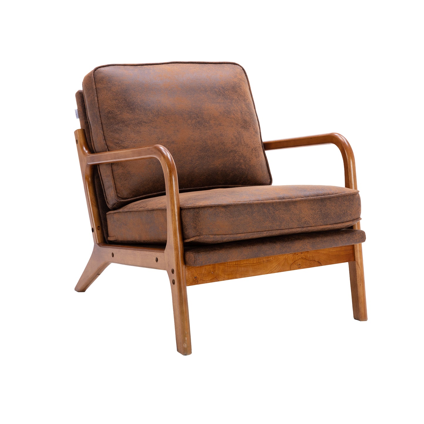 COOLMORE Wood Frame Armchair, Modern Accent Chair Lounge Chair for Living Room