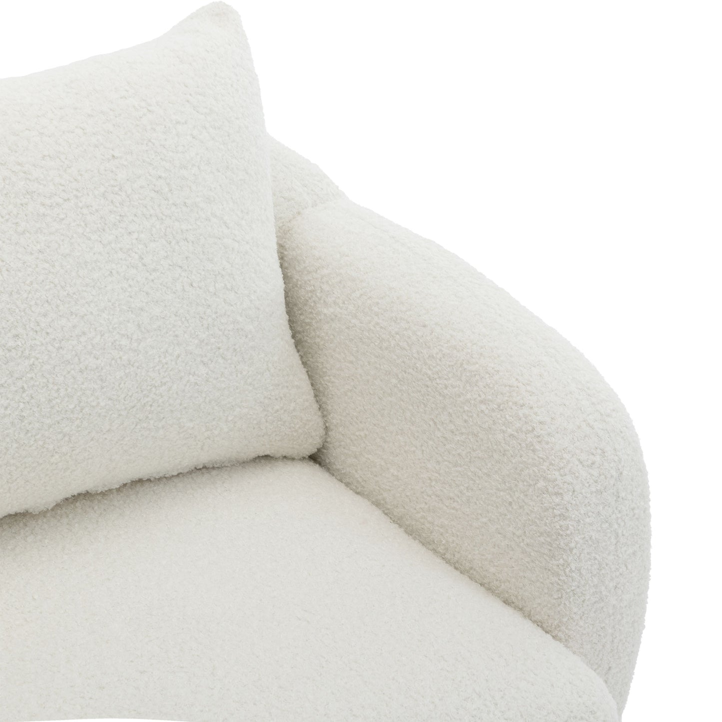 Moderner, schlichter Teddy-Samt-Sessel mit Kissen, extra dicker Kissen-Sessel, einzelner Sofa-Sessel, gepolsterter Sessel, Freizeit-Stuhl, Massivholz-Beinstuhl