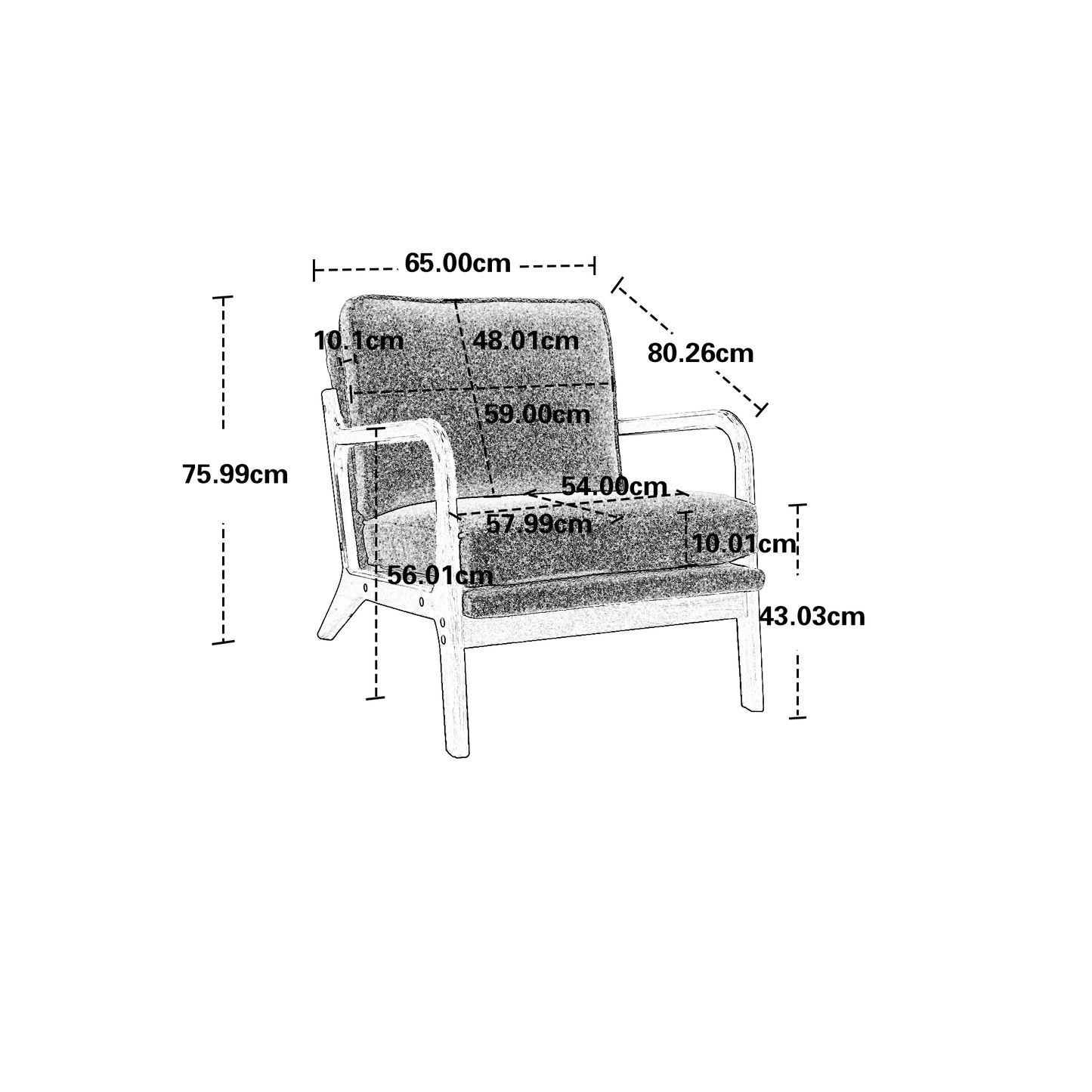 COOLMORE Wood Frame Armchair, Modern Accent Chair Lounge Chair for Living Room