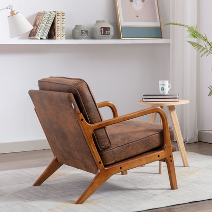 COOLMORE Wood Frame Armchair, Modern Accent Chair Lounge Chair for Living Room