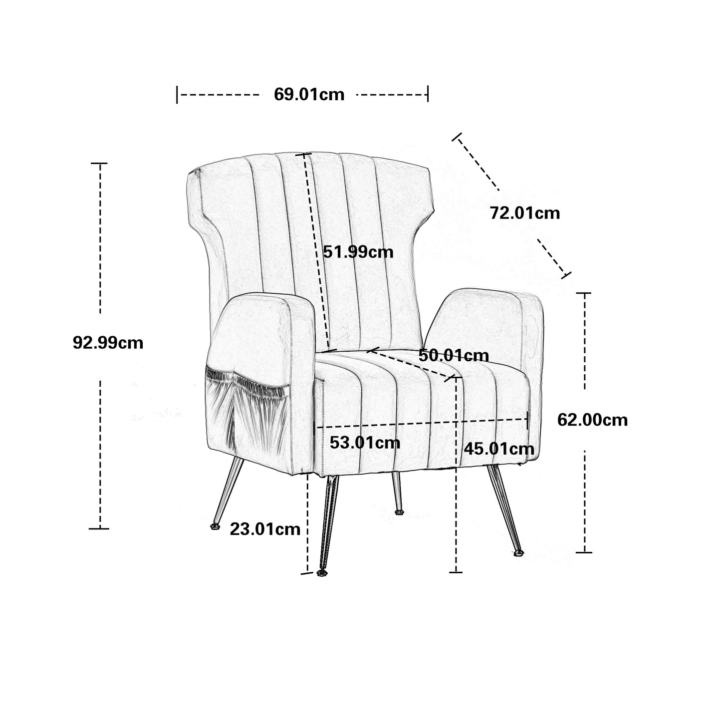 COOLMORE Accent Chair ,leisure single chair with Golden feet