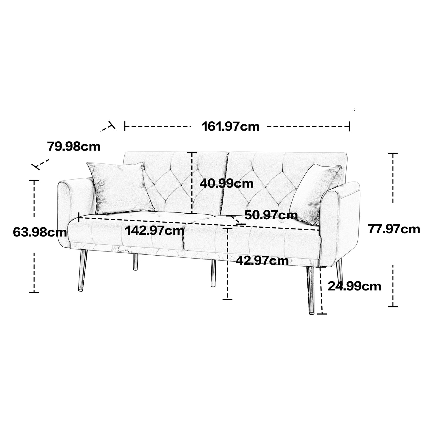 COOLMORE Velvet Sofa , Accent sofa .loveseat sofa with metal feet