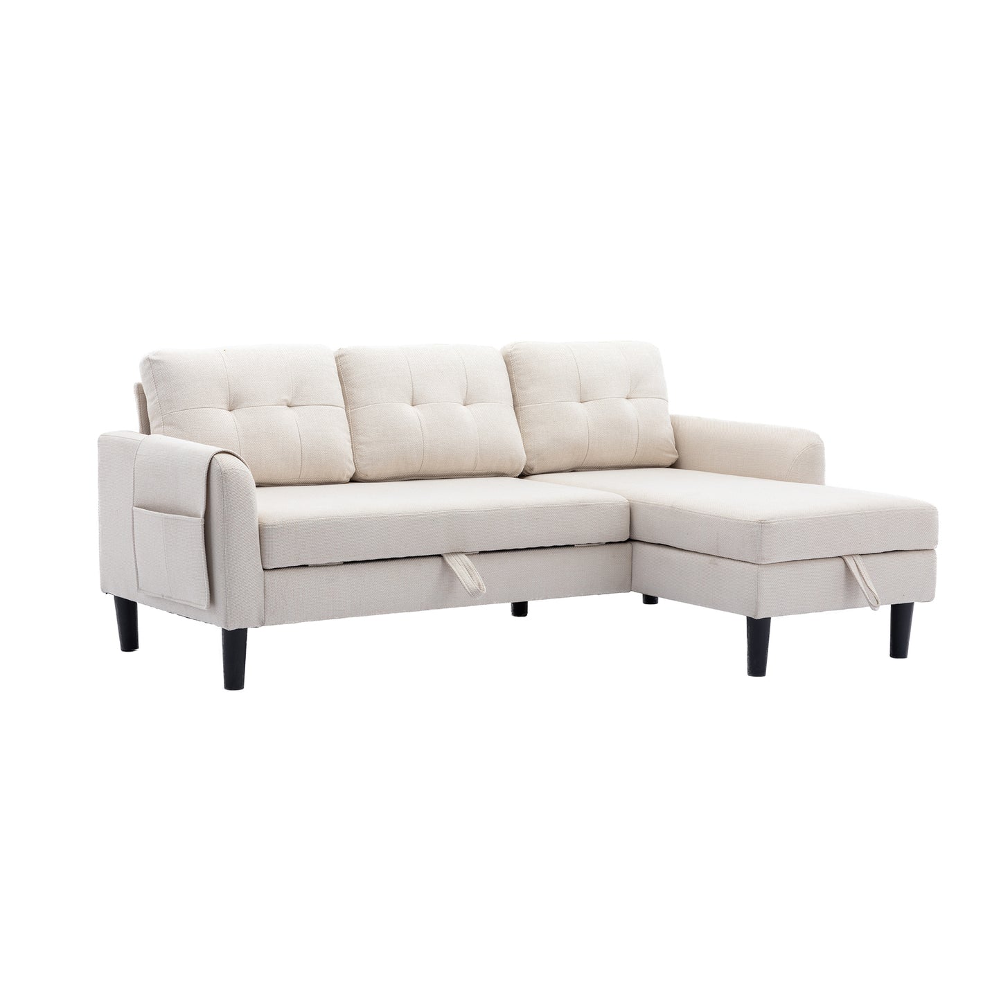 UNITED WE WIN Sectional Sofa Reversible Sectional Sleeper Sectional Sofa with Storage Chaise