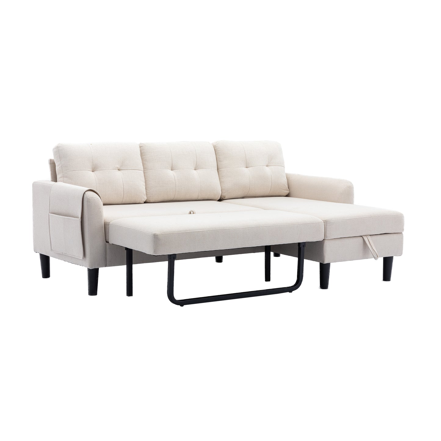 UNITED WE WIN Sectional Sofa Reversible Sectional Sleeper Sectional Sofa with Storage Chaise