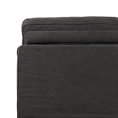 Vintage Charcoal Slipcover 3pc Sofa