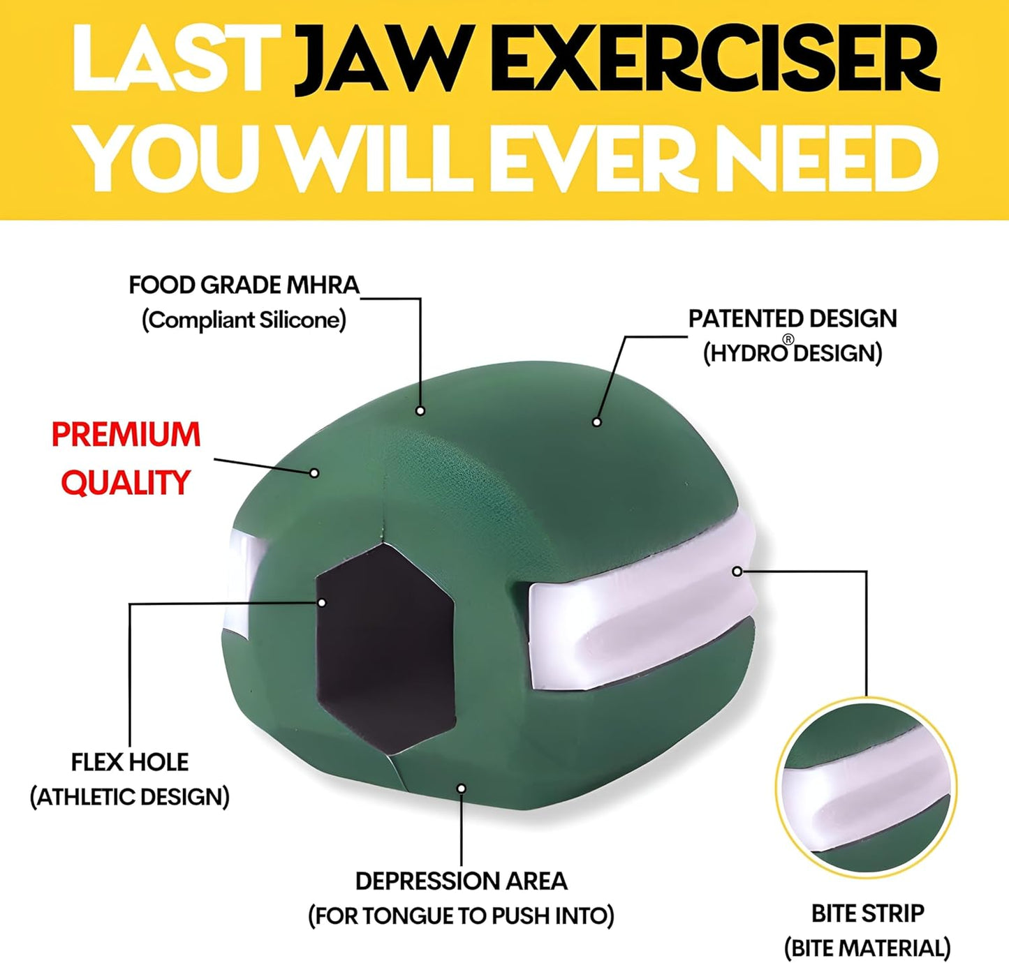 YM Internet Jaw Exerciser - 3Pack - Jaw Trainer For Men And Women To Achieve a Sharp Jawline, With Three Levels of Resistance, Jawline Exerciser Chew For An Improved Facial Appearance