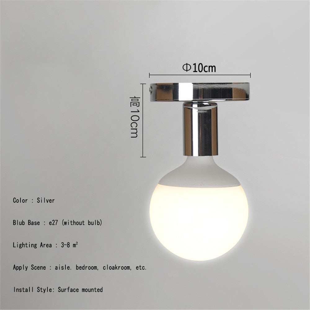 Simple Ceiling Light Retro Industrial Metal E27 Ceiling Lamp for Living Room Balcony Study Dining Room Bedroom Aisle Home Decor