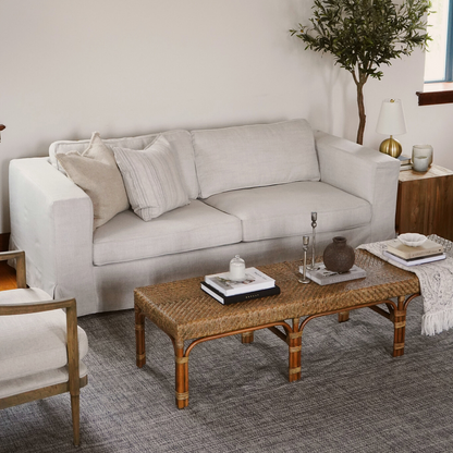 Denver Natural Linen Slipcover Sofa