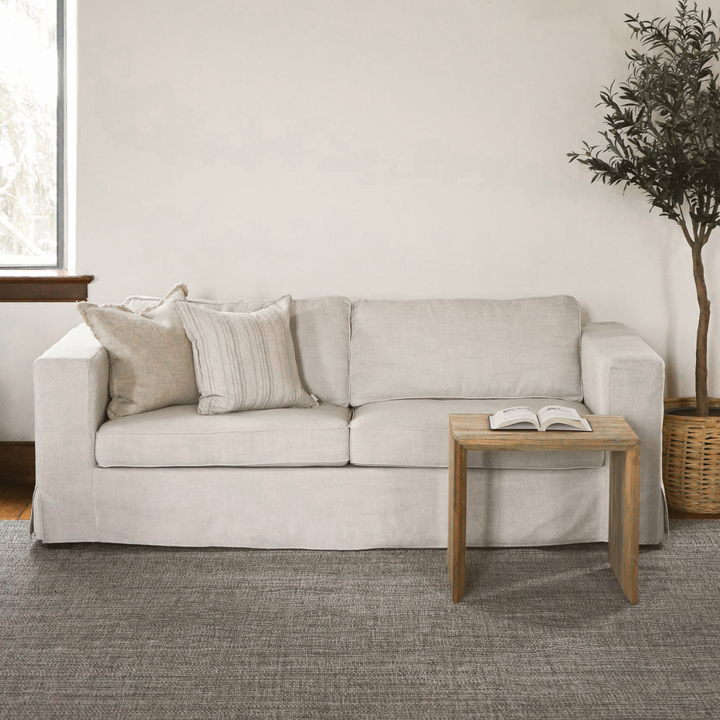 Denver Natural Linen Slipcover Sofa