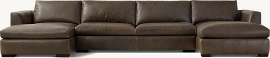 MODENA TAPER ARM LEATHER SOFA