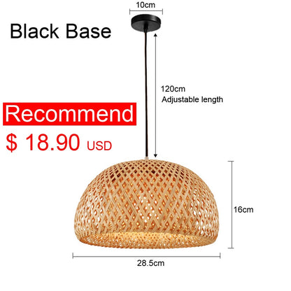 Classic Bamboo Lustre Chandelier Hanging Lamp Ceiling Handmade Rattan Pendant Light Fixture Weaving Home Living Bed Room Decor