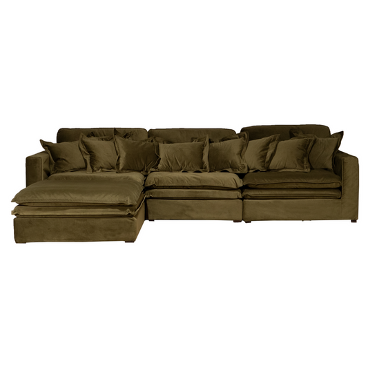 Santa Monica Velvio Moss Green 4pc Sectional