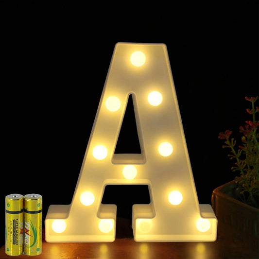 Set Sail Lettres Lumineuses Alphabet Lumineux Lampe LED Lettre Lumières Lettre Deco Opérateur à Piles pour Réceptions Partie Mariage Maison Bar Décoration (A)