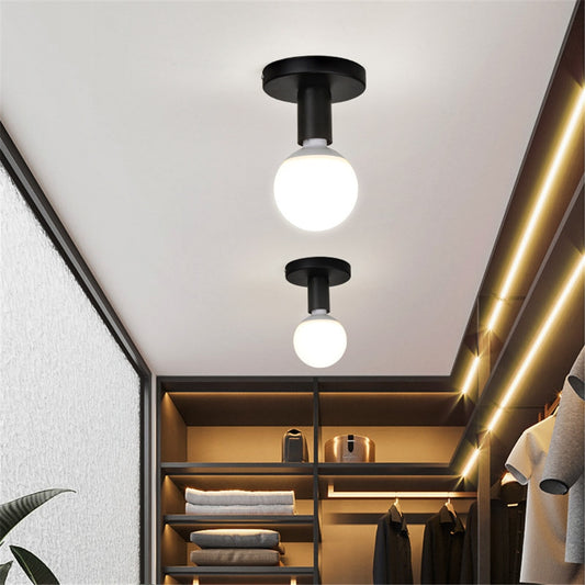 Simple Ceiling Light Retro Industrial Metal E27 Ceiling Lamp for Living Room Balcony Study Dining Room Bedroom Aisle Home Decor